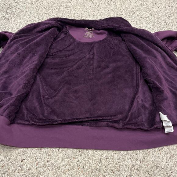 LL Bean Women's Full Zip Fleece Lined Jacket Sz L Purple Outdoor Cotton Cozy - Picture 8 of 8